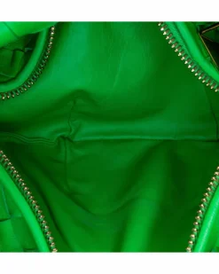 Shoulder Bags*Bottega Veneta Preloved Mini Nappa Intrecciato Woven Leather Shoulder Bag Green