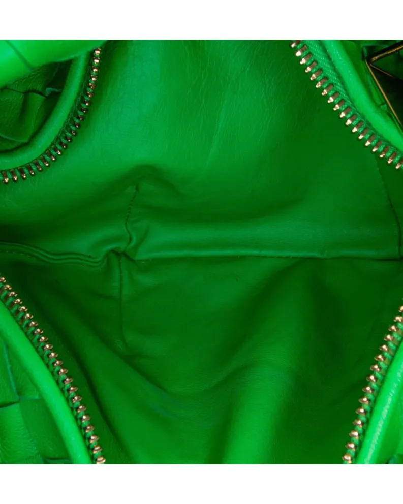 Shoulder Bags*Bottega Veneta Preloved Mini Nappa Intrecciato Woven Leather Shoulder Bag Green