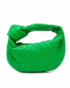 Shoulder Bags*Bottega Veneta Preloved Mini Nappa Intrecciato Woven Leather Shoulder Bag Green