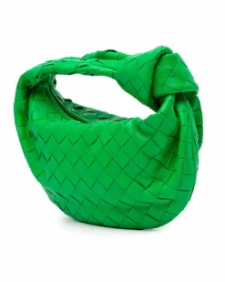 Shoulder Bags*Bottega Veneta Preloved Mini Nappa Intrecciato Woven Leather Shoulder Bag Green