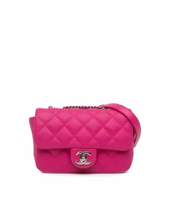 Cross-Body Bags*Chanel Preloved Mini Quilted Lambskin Leather Crossbody Bag Authentic Pink