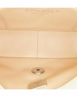 Cross-Body Bags*Chanel Preloved Mini Quilted Lambskin Chain Rows Flap Crossbody Bag with White