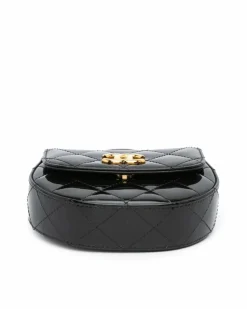 Clutch Bags*Chanel Preloved Mini Quilted Patent Leather Top Handle Clutch with Chain Black