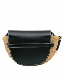 Cross-Body Bags*LOEWE Preloved Mini Raffia Crossbody Bag with Leather Trim and Knotted Strap Brown