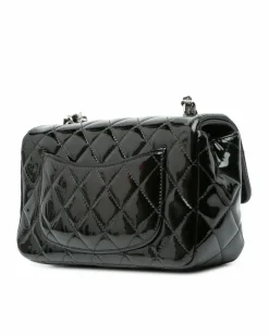 Cross-Body Bags*Chanel Preloved Mini Rectangular Classic Patent Leather Single Flap Crossbody Black