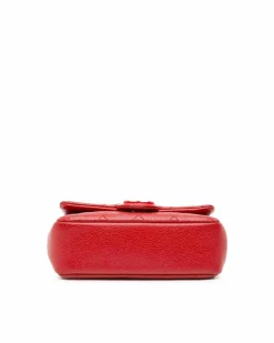 Cross-Body Bags*Chanel Preloved Mini Square Caviar Incognito Flap Crossbody Bag with CC Red