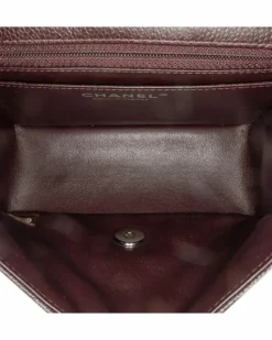Cross-Body Bags*Chanel Preloved Mini Square Classic Caviar Leather Single Flap Crossbody Bag Brown