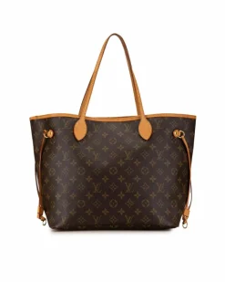 Tote Bags*Louis Vuitton Preloved Monogram Canvas Tote with Vachetta Leather Trim and Interior Brown