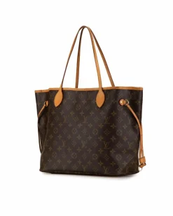 Tote Bags*Louis Vuitton Preloved Monogram Canvas Tote with Vachetta Leather Trim and Interior Brown