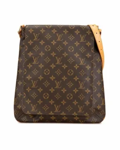 Shoulder Bags*Louis Vuitton Preloved Monogram Canvas Musette Salsa Shoulder Bag with Adjustable Brown