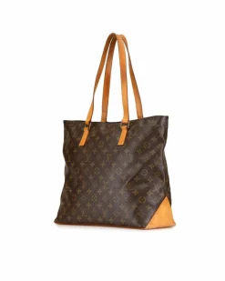 Tote Bags*Louis Vuitton Preloved Monogram Canvas Tote with Vachetta Leather Trim and Interior Brown