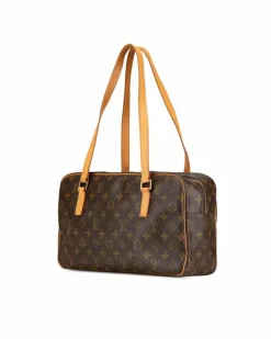 Shoulder Bags*Louis Vuitton Preloved Monogram Canvas Shoulder Bag with Leather Trim and Multiple Brown