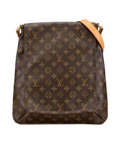 Shoulder Bags*Louis Vuitton Preloved Monogram Canvas Shoulder Bag with Adjustable Strap and Brown