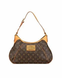 Shoulder Bags*Louis Vuitton Preloved Monogram Canvas Shoulder Bag with Vachetta Leather Trim Brown