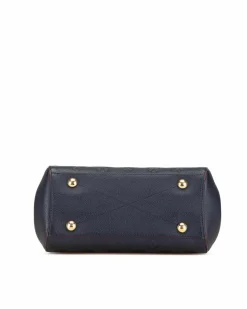 Shoulder Bags*Louis Vuitton Preloved Monogram Empreinte Montaigne BB with Rolled Leather Handles Blue