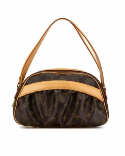 Tote Bags*Louis Vuitton Preloved Monogram Klara Canvas Tote with Leather Trim and Multiple Brown