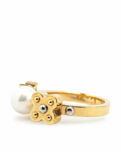 Rings*Louis Vuitton Preloved Monogram Pearl Ring Gold