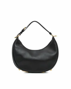 Shoulder Bags*Fendi Preloved Moon Bag Leather Hobo Handbag Authentic Half Moon Black