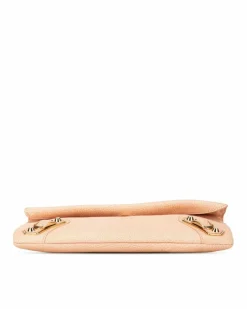 Clutch Bags*Balenciaga Preloved Motocross Metallic Edge Envelope Clutch With Strap Pink