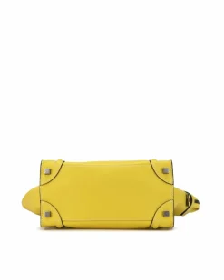 Tote Bags*Celine Preloved Nano Luggage Tote Calfskin Leather Handbag Yellow