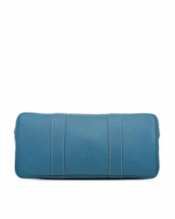 Tote Bags*Hermes Preloved Negonda Leather Garden Party Tote with Rolled Handles Blue