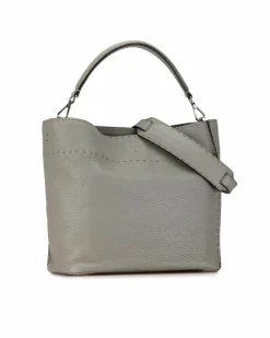 Shoulder Bags*Fendi Preloved Peekaboo ISeeU Leather Shoulder Bag Gray Grey