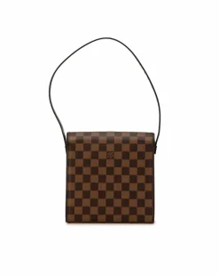 Shoulder Bags*Louis Vuitton Preloved Pochette Accessoires Damier Ebene Canvas Shoulder Bag Brown