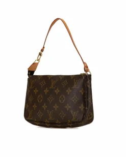 Shoulder Bags*Louis Vuitton Preloved Pochette Accessoires Monogram Canvas Shoulder Bag Brown