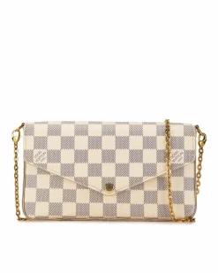Cross-Body Bags*Louis Vuitton Preloved Pochette Metis Crossbody Bag Damier Azur White