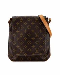 Shoulder Bags*Louis Vuitton Preloved Pochette Monogram Shoulder Bag Brown