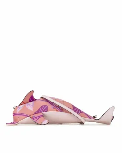 Cross-Body Bags*LOEWE Preloved Printed Dolphin Crossbody Bag with Adjustable Strap and Top Pink