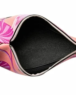 Cross-Body Bags*LOEWE Preloved Printed Dolphin Crossbody Bag with Adjustable Strap and Top Pink
