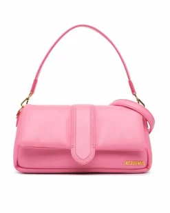 Shoulder Bags*Jacquemus Preloved Puffed Lambskin Leather Satchel with Detachable Handle and Pink