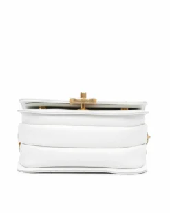 Cross-Body Bags*Chanel Preloved Quilted Caviar Flap Crossbody Bag with Chain Strap and CC White