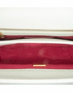 Cross-Body Bags*Chanel Preloved Quilted Caviar Flap Crossbody Bag with Chain Strap and CC White