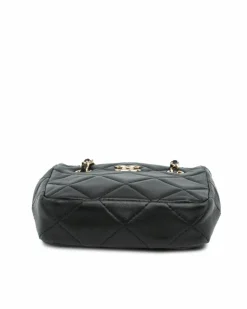 Clutch Bags*Chanel Preloved Quilted Lambskin Crossbody Tiny Shopping Clutch with Chain Black