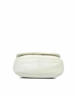 Shoulder Bags*Chanel Preloved Quilted Lambskin CC Flap Shoulder Bag with Interior Zip White