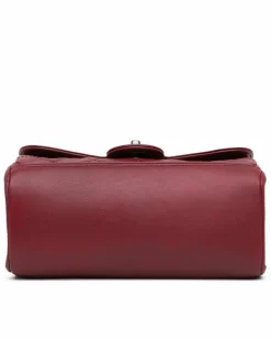 Shoulder Bags*Chanel Preloved Quilted Lambskin Single Flap Shoulder Bag with Chain Straps Red