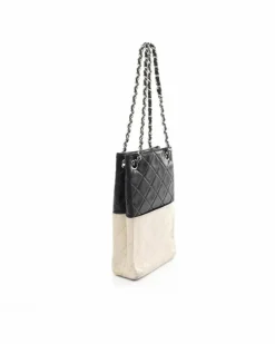 Tote Bags*Chanel Preloved Quilted Lambskin Vertical Shopping Tote Black