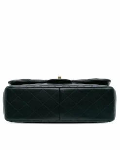 Shoulder Bags*Chanel Preloved Quilted Lambskin Double Flap Shoulder Bag with Chain Straps Blue
