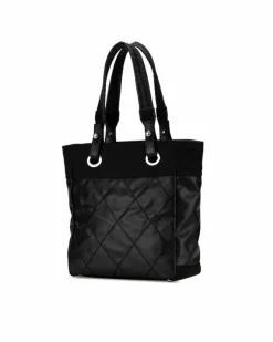 Tote Bags*Chanel Preloved Quilted Leather Tote Bag Black