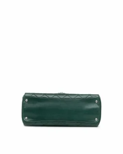 Tote Bags*Chanel Preloved Quilted Leather Tote with Acrylic Handles and Chain Straps Green