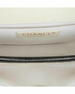Cross-Body Bags*Chanel Preloved Quilted Leather Crossbody Messenger with Chain Strap and CC White