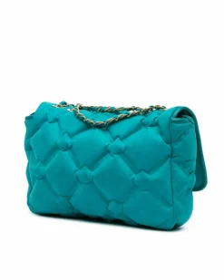 Shoulder Bags*Chanel Preloved Quilted Leather Shoulder Bag with Chain Straps and Twist-Lock Blue