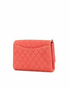 Shoulder Bags*Chanel Preloved Quilted Leather Flap Shoulder Bag with Chain Strap and Twist Red