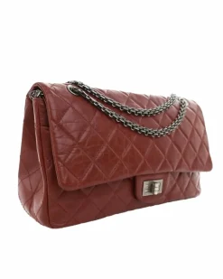 Shoulder Bags*Chanel Preloved Reissue Aged Calfskin Double Flap Shoulder Bag with Chain Red