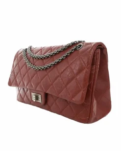 Shoulder Bags*Chanel Preloved Reissue Aged Calfskin Double Flap Shoulder Bag with Chain Red