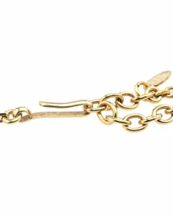 Necklaces*Chanel Preloved Resin Square Pendant Necklace with Gold-Tone Chain White