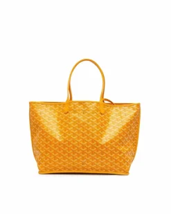 Tote Bags*Goyard Preloved Reversible Coated Canvas Tote with Leather Trim and Flat Yellow