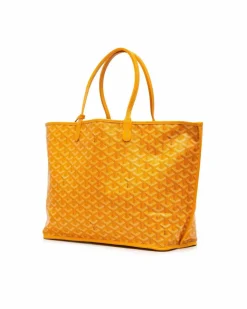 Tote Bags*Goyard Preloved Reversible Coated Canvas Tote with Leather Trim and Flat Yellow